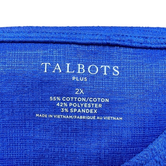 TALBOTS Cotton Blend Lightweight Tie Front Vee Neck Long Sleeve Top US Sz 2X - Picture 5 of 9